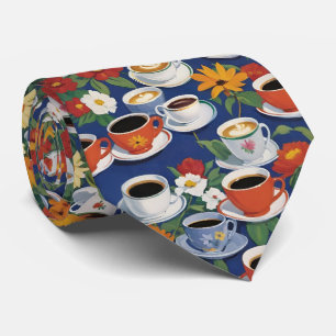 Koffie- en theekopjes Theeset Bloemmotief Blauw Stropdas