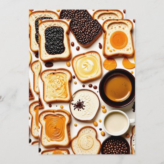 Koffie en toast kaart (Voorkant / Achterkant)