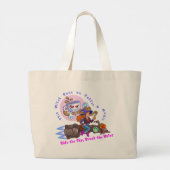 Koffie en toverheks rijder grote tote bag (Achterkant)