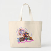 Koffie en toverheks rijder grote tote bag (Voorkant)