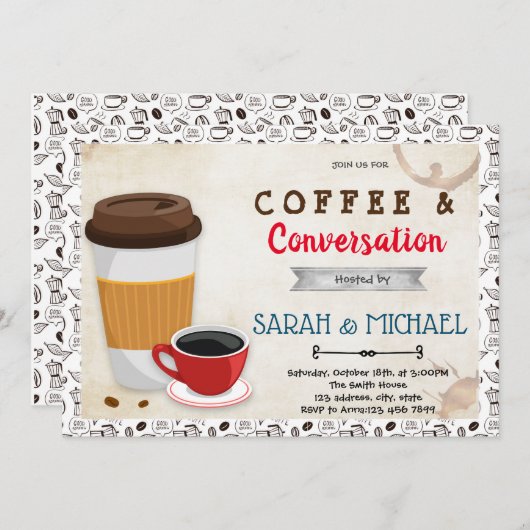 Koffie en uitnodiging van gesprekspartners (Voorkant / Achterkant)