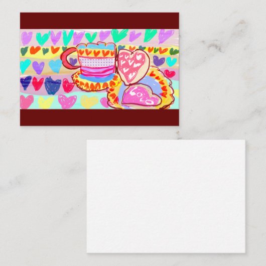 Koffie en Valentijn plezier Houten Doos Magneet Ac Notitiekaartje (Voorkant / Achterkant)