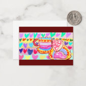 Koffie en Valentijn plezier Houten Doos Magneet Ac Notitiekaartje (Voorkant / Achterkant in situ)