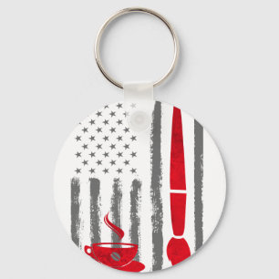 Koffie en Verf - Vintage USA Amerikaanse Vlag voo Sleutelhanger