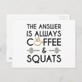 Koffie en vierkant 2 briefkaart (Voorkant / Achterkant)