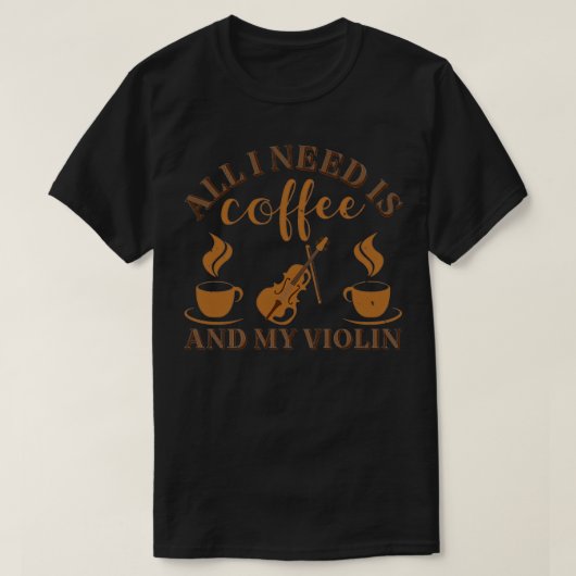 Koffie- en violist-speler t-shirt (Design voorkant)