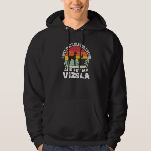 Koffie en Vizsla-hond Cafeïne Vizsla Vader Moede Hoodie