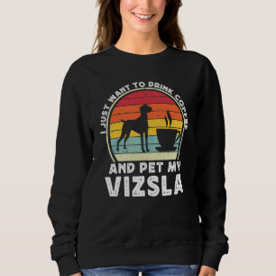 Koffie en Vizsla-hond Cafeïne Vizsla Vader Moede Trui