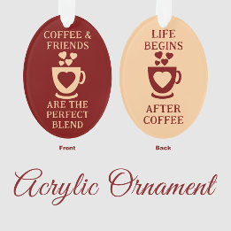 Koffie en vrienden houden van Bourgondische harten Ornament