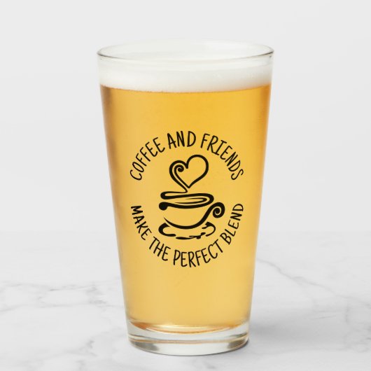 Koffie en vrienden, maak het perfecte mengsel glas (Voorkant gevuld)
