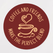 Koffie en vrienden, maak het perfecte mengsel labels (Design 2)