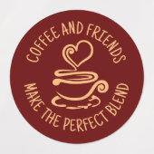 Koffie en vrienden, maak het perfecte mengsel labels (Design 1)