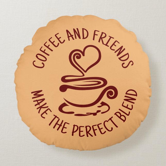 Koffie en vrienden, maak het perfecte mengsel rond kussen (Voorkant)