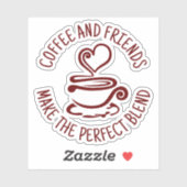 Koffie en vrienden, maak het perfecte mengsel sticker (Vel)