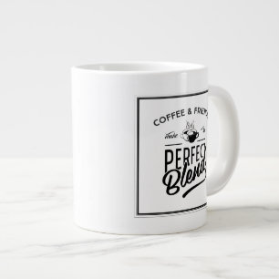 Koffie en vrienden maken het perfecte mengsel grote koffiekop