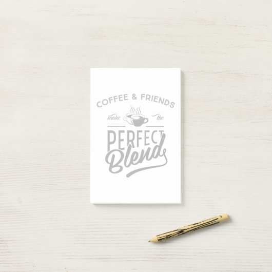 Koffie en vrienden maken het perfecte mengsel post-it® notes (Op bureau)