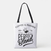 Koffie en vrienden maken het perfecte mengsel tote bag (Achterkant)