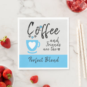 Koffie en vrienden perfect blauw mengen servet