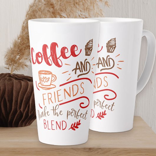 Koffie en Vrienden Perfect Blend Quote Typografie Latte Mok