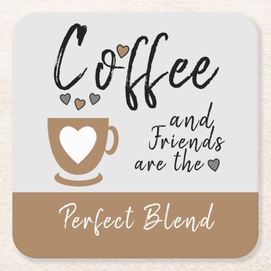 Koffie en vrienden perfect bruin mengen kartonnen onderzetters (Voorkant)