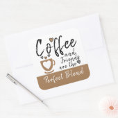 Koffie en vrienden perfect bruin mengen vierkante sticker (Envelop)
