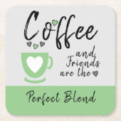 Koffie en vrienden perfect groen mengen kartonnen onderzetters (Voorkant)