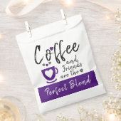 Koffie en vrienden perfect witte paars mengen bedankzakje (Geknipt)