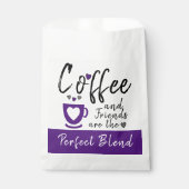 Koffie en vrienden perfect witte paars mengen bedankzakje (Voorkant)