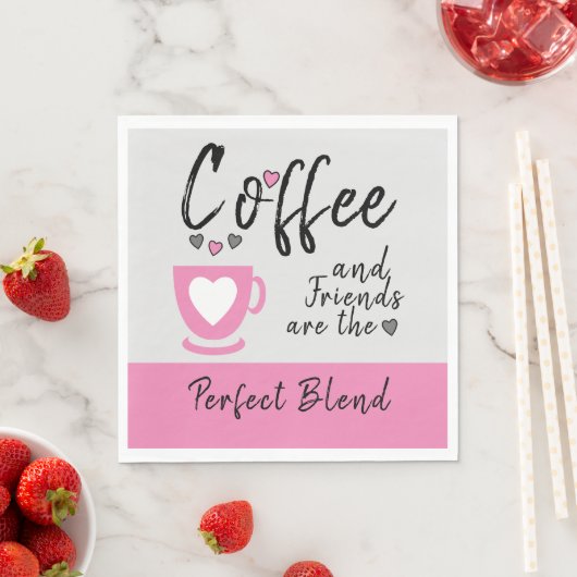 Koffie en vrienden perfecte blend roze servet (Insitu)