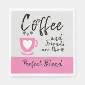 Koffie en vrienden perfecte blend roze servet (Voorkant)