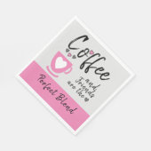 Koffie en vrienden perfecte blend roze servet (Hoek)