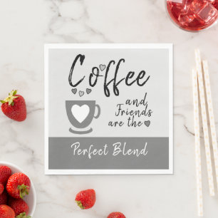 Koffie en vrienden perfecte combinatie grijs servet