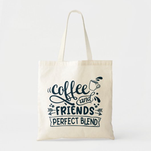 Koffie en vrienden perfecte combinatie tote bag (Voorkant)