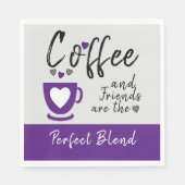 Koffie en vrienden perfecte combinatie van paars servet (Voorkant)