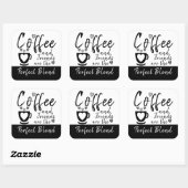 Koffie en vrienden perfecte combinatie zwart vierkante sticker (Vel)