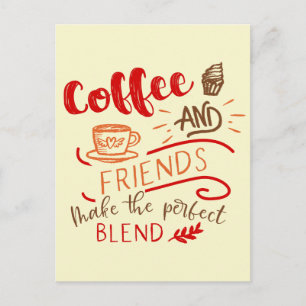 Koffie en vrienden perfecte mix typografie briefkaart