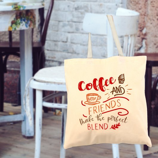 Koffie en Vrienden Quote Koffieliefhebber Tote Bag