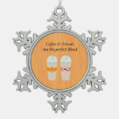 Koffie en vrienden zijn de perfecte overvloed tin sneeuwvlok ornament (Voorkant)