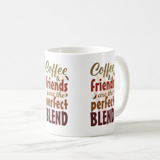 Koffie en vrienden zijn het perfecte mengsel koffiemok (Voorkant rechts)