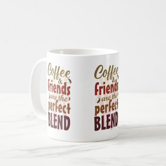Koffie en vrienden zijn het perfecte mengsel koffiemok (Voorkant links)