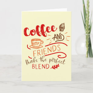 Koffie- en vriendenkoffieaanbiedingen bedankkaart