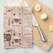 Koffie- en vriendenpatroon theedoek (Quarter Fold)