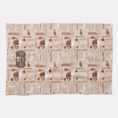 Koffie- en vriendenpatroon theedoek (Horizontaal)