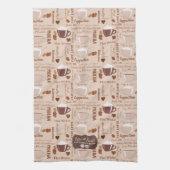 Koffie- en vriendenpatroon theedoek (Verticaal)