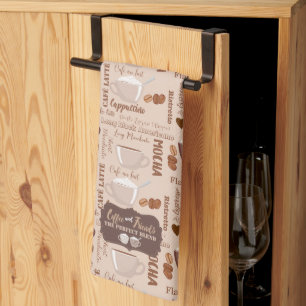 Koffie- en vriendenpatroon theedoek