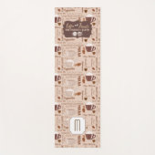 Koffie- en vriendenpatroonmonogram yogamat (Voorkant)