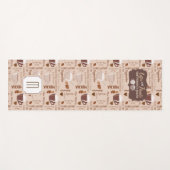 Koffie- en vriendenpatroonmonogram yogamat (Voorkant (horizontaal))