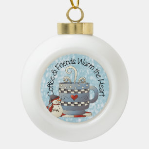 Koffie- en vriendenversiering keramische bal ornament