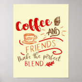 Koffie en vriendinnetje in Bistro Art Typografie Poster (Voorkant)
