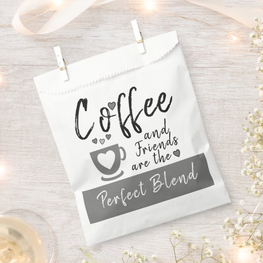 Koffie en vriendinnetjes, perfect wit grijs bedankzakje (Geknipt)